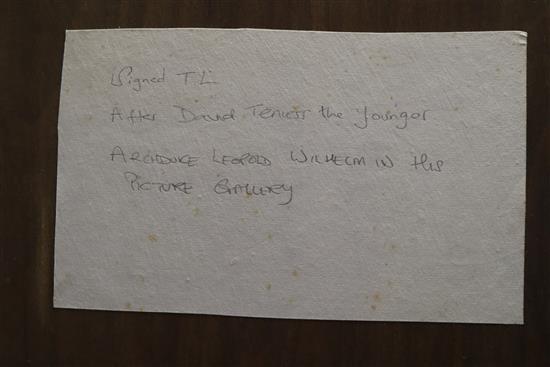 After the 1653 painting by David Teniers the Younger, (1610-1690), oil on panel, Archduke Leopold Wilhelm in his picture gallery, c18